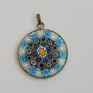 AMV Venetian Murano Millefiori Glass Pendant_1" round